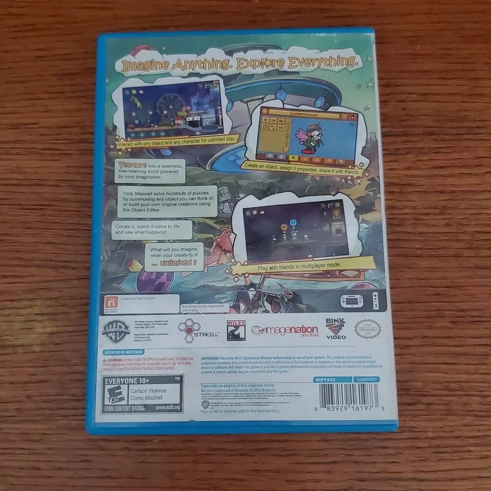 Scribblenauts Unlimited (Nintendo Wii U, 2012) CIB Complete Working Video Game
